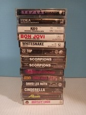 Lot Of 14 80's Heavy Metal Cassettes Motley Crue , Poison ,tesla,roth
