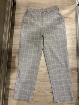 EXPRESS Editor Pants Women s Size 4R STRAIGHT ANKLE SUPER HIGH RISE Windowpane