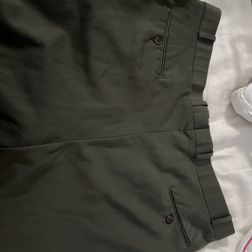 Men’s  Greg Peters Olive Green Wool Dress Pants Size 40x28.5 - Picture 5 of 10