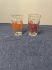 Vintage Juice Glasses Davy Crockett And Cartoon Characters