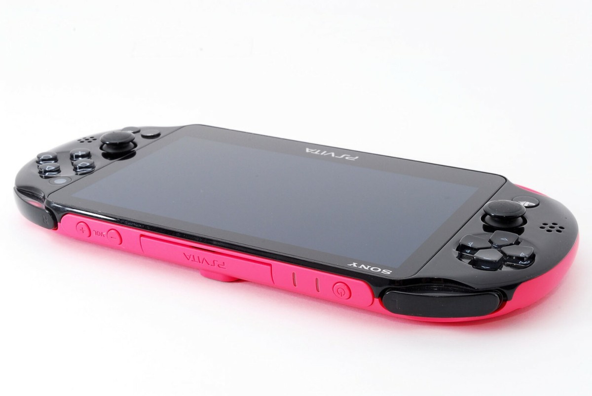 Sony PS Vita Pink Black Slim Playstation PCH-2000 w/ Charger