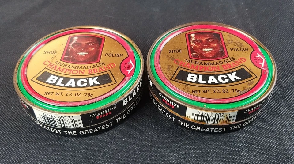 Muhammad Ali's Champion Brand Shoe Polish Black Vintage 1980s Collectible Boxing - Image 3 of 4