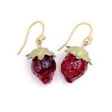 MICHEL MICHAUD Spring Strawberry Wire Hanging Earrings 3668 BZ