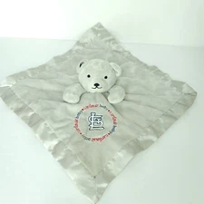 STL Cardinals Baby Lovey Plush Security Bear Blanket MLB 13 x 13 inch Grey Satin