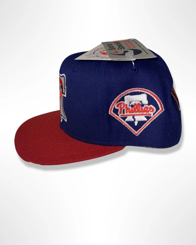 VTG 90s Philadelphia Phillies Back Script Sports Specialties SnapBack Hat NWT - Image 3 of 4