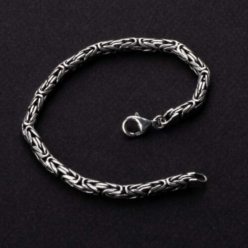 Solid 925 Sterling Silver Men's King Byzantine Round Chain Bracelet! All Sizes - Picture 19 of 25