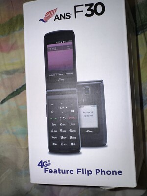 ANS F30 8GB(US Cellular) 4G Flip Phone Unlocked LTE/CDMA 8GB BLACK NEW IN BOX