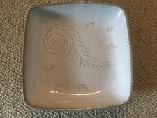 Vintage Glidden Pottery "Feather-Swirl" 23 -- 9 7/8" Square Dinner Plate