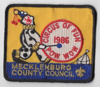 1986 Circus of Fun Pow Wow Mecklenburg County Council BSA Patch BK Bdr. [VA-2422