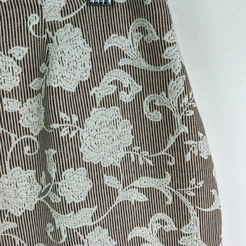 Falda floral plisada inferior Lauren Conrad C para mujer talla 12 33 tostado/blanco 32X21 Foto 3 de 4