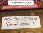 Personalised ROSE GOLD Word x10 Stickers Vinyl Wine Glass Hen Wedding Hearts #15