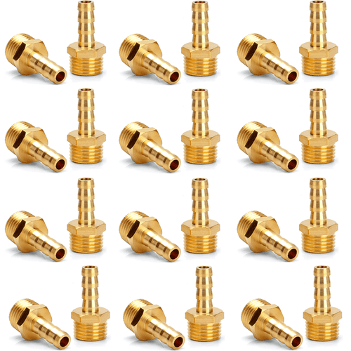 20-Pack Air Hose Fittings, 1/4" Barb x 1/4" NPT Male Pipe Fittings Adapter 15PCS - Picture 4 of 10