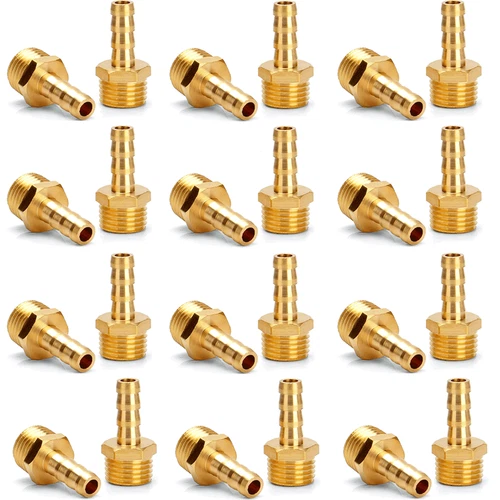 Paquete de 20 accesorios de manguera de aire, adaptador de tubería macho de 1/4"" de barba x 1/4"" NPT 15 PIEZAS - Imagen 4 de 10