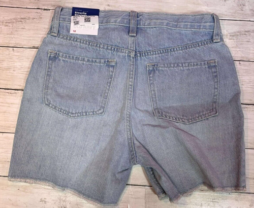 Old Navy High-Rise Slouchy Strait Built-In Tough Jean Shorts Size 12 - Picture 2 of 4