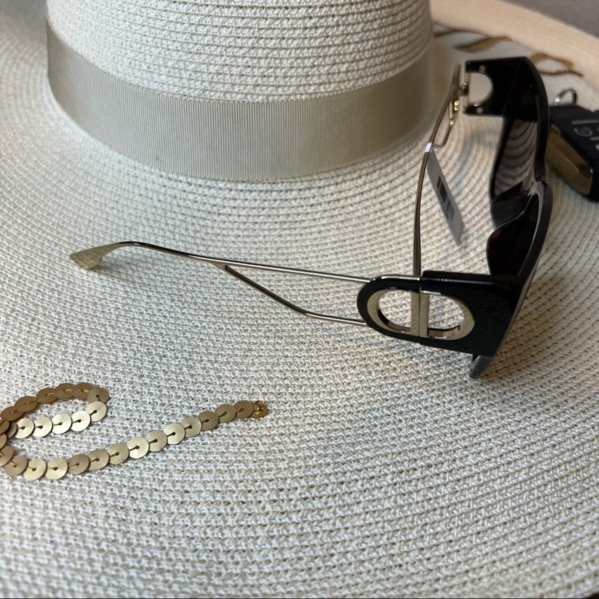 Dior 30montaigne1 08670 Sunglasses Brown Havana Frame Grey  display picture 2
