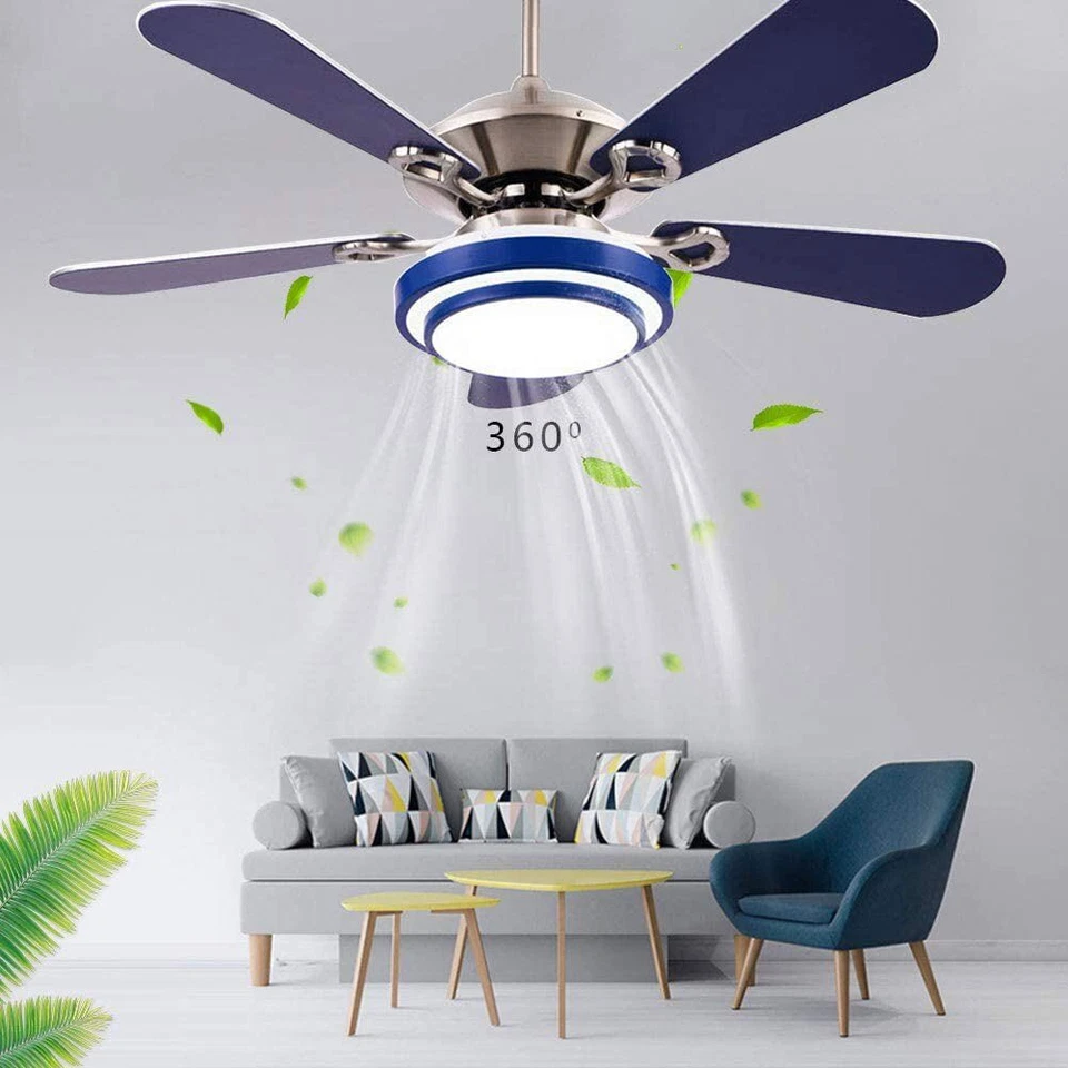 52 Inch Ceiling Fan Light Living Room Dimmable Pendant Fanlamp & Remote Control - Image 3 of 4