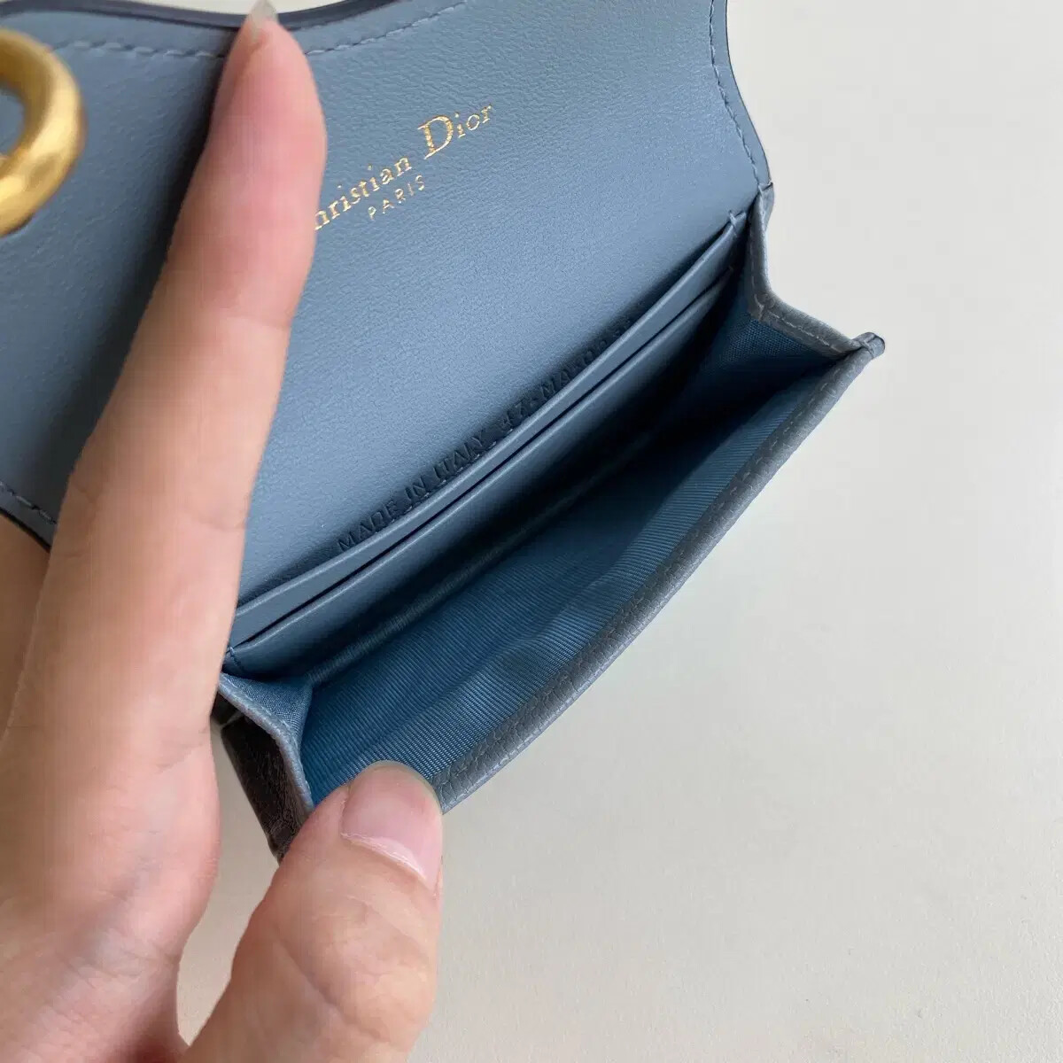 Dior Oblique Saddle Card Holder bloo | eBay