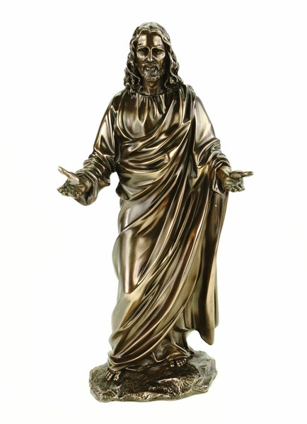 Jesus Prediger Figur Bronziert 31Cm - Hochwertige Christus Statue Veronese Deko-image