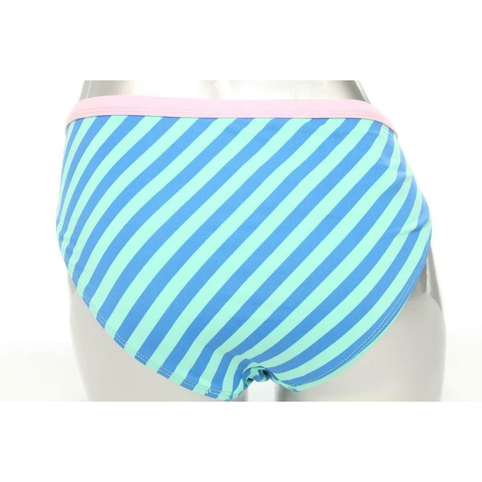 Bikini de natación moderno con bandas Hipster para mujer L parte inferior media cuchara azul Foto 3 de 3