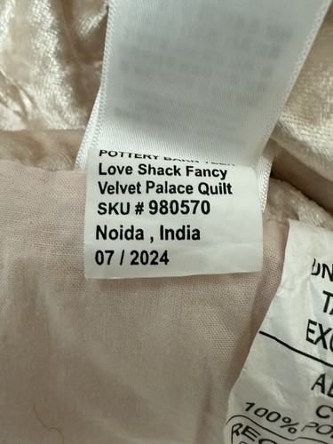 Pottery Barn Teen LoveShackFancy Velvet Palace Quilt Full NWOT - Picture 2 of 4