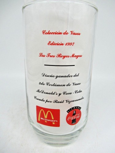 Los Reyes y las Ofrndas PUERTO RICO 1997 McDonald's & Coca Cola Glass Tumbler - Picture 3 of 4