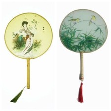 New Vintage Classical Chinese Dancing Printed Bamboo Round Hand Fan