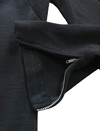 Vintage Handmade Black Wiggle Dress Faux Leather Bib Faux Collar S M - Picture 5 of 12