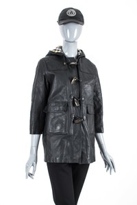BURBERRY-LONDON-RARE-WOMENS-LEATHER-3-4-JACKET-PARKA-COAT-NOVA-CHECK-PLAID-8-UK