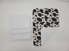 Black White Cow Spots Hand Towels Set of 4