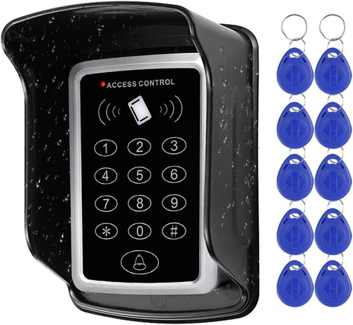 Sistema Di Controllo Accessi Tastiera RFID 125Khz EM Card Reader + Copertura Imp - Foto 10 di 12