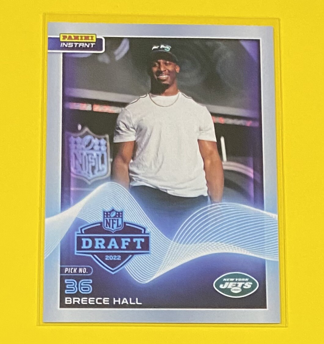 2022 Panini Instant Breece Hall Rookie Card DRAFT NIGHT 1/759 SP Jets #18 RC 🔥
