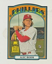 2021 Topps Heritage 1972 DIE CUT MINIS #72DC-12 ALEC BOHM RC Rookie Phillies