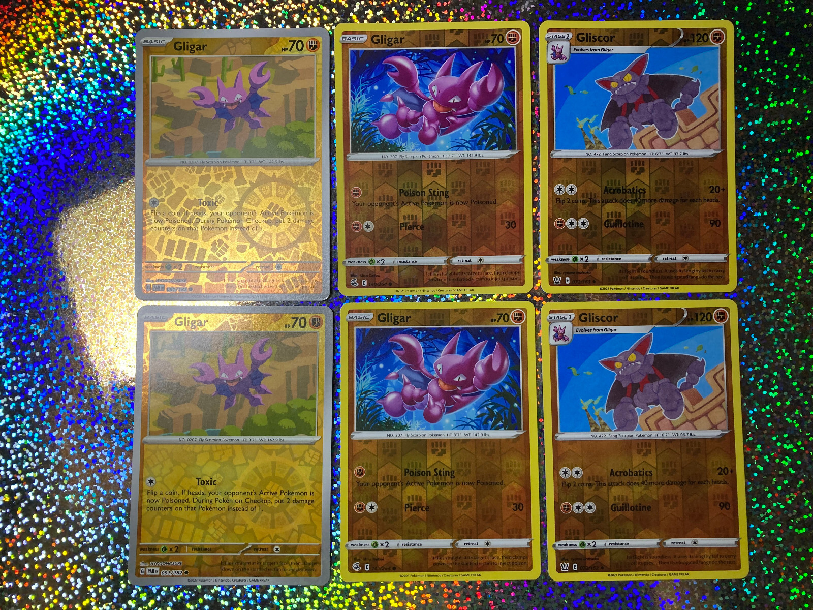 Pokemon TCG Reverse Holo: 072/163 Gliscor; 140/264 & 091/182 Gligar
