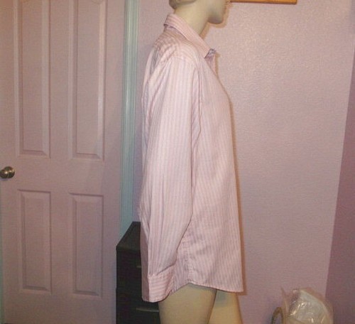 Lauren Ralph Lauren Shirt Mens Size 16 32/33 Pink Striped Button Up Cotton EUC - Picture 4 of 9