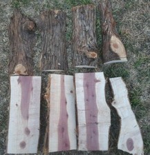 RED CEDAR LIVE EDGE WOOD PIECES GREAT FOR RUSTIC LOOKING WOOD PROJECTS-8 PIECES