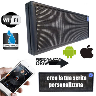 Insegna Luminosa A Led Wifi Per Esterno Ip65 Testo Scorrevole Bianca 100x40cm - Foto 12