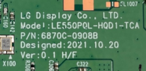 LG UltraGear 48GQ900 Gaming Monitor T-Con Board Genuine Part 6870c-0908b - Picture 3 of 4