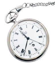 Alphis Orologio da Tasca Svizzero al Quarzo In Acciaio 47mm + Catena e Incisione