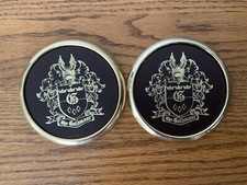 The GOLDMOOR Inn Galena, IL. Leather And Brass Coasters Set Of 2