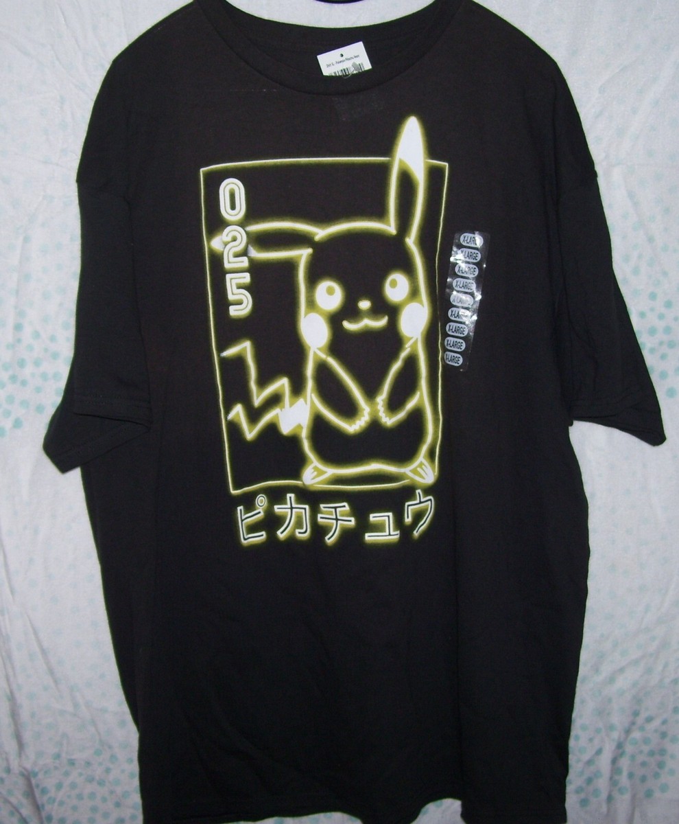 NEW W TAGS POKEMON PIKACHU NEON T Shirt Black Size LARGE L new | eBay