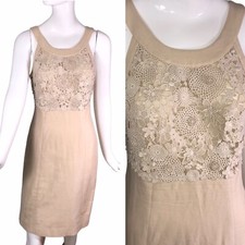 Anthropologie sz 6 Romantic Dreamy Postmark Applique Flower Bodice Dress