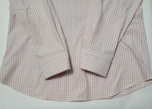 Mizzen +Main Leeward Mens XL Trim Fit Spread Collar Windowpane Performance Dress - Picture 11 of 12