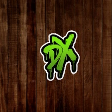Neon Green Graffiti DX Logo Sticker - Edgy Street Art Decal #2478