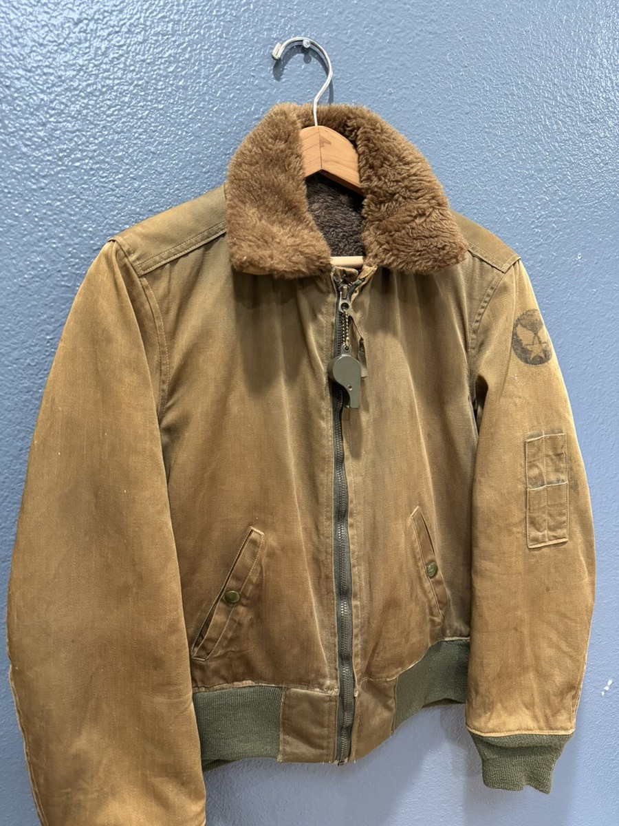 Vintage 40's World War 2 USAF B-15 Cotton Zip Bonner Flight Vintage 40's World War 2 USAF B-15 Cotton Zip Bonner Flight