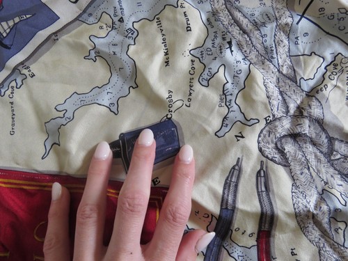 Vintage Ralph Lauren 100 % Seide Yacht Maritim Kapitän Schiff Logbuch Schal 33,5" LESEN - Bild 7 von 18