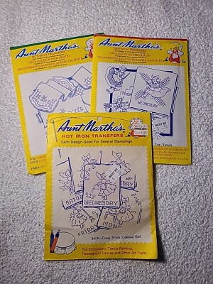 Aunt Martha's Hot Iron Transfers #3188/3597/3419. See Description & Pictures