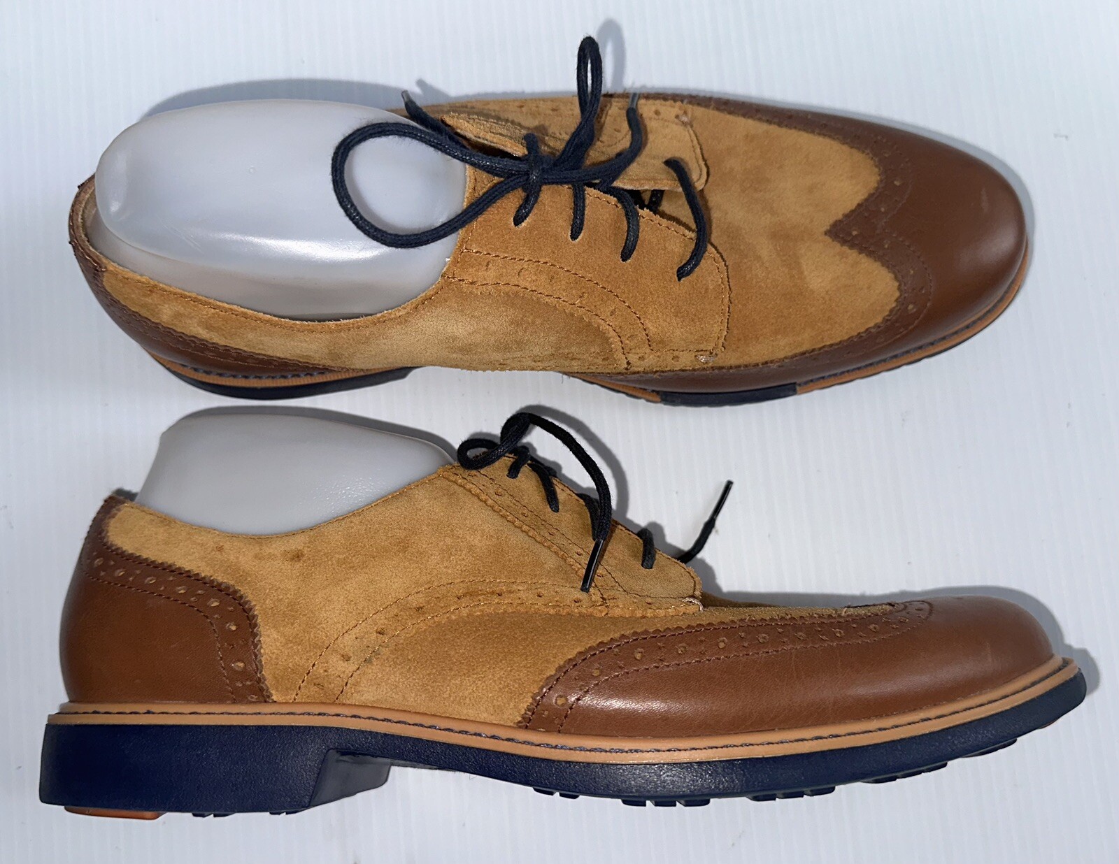 SAOLA Oxford stringate uomo COLE HAAN in pelle marrone con suola blu ~ taglia 10 M