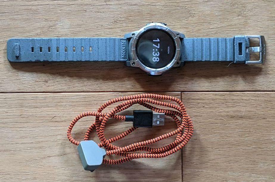 Nixon The Mission SS 48mm Android Wear Stainless Steel Smartwatch Gray Rubber