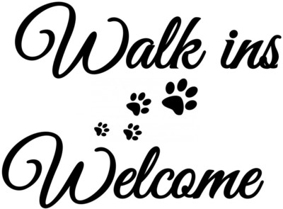 Hundepflege Salon Pfotenabdrücke Walk Ins Willkommen Schaufenster Schild Wandaufkleber Tierarzt