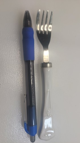 White Ceramic and Stainless Steel Replacement Pickle or Olive Fork 5.75'' - Picture 3 of 4